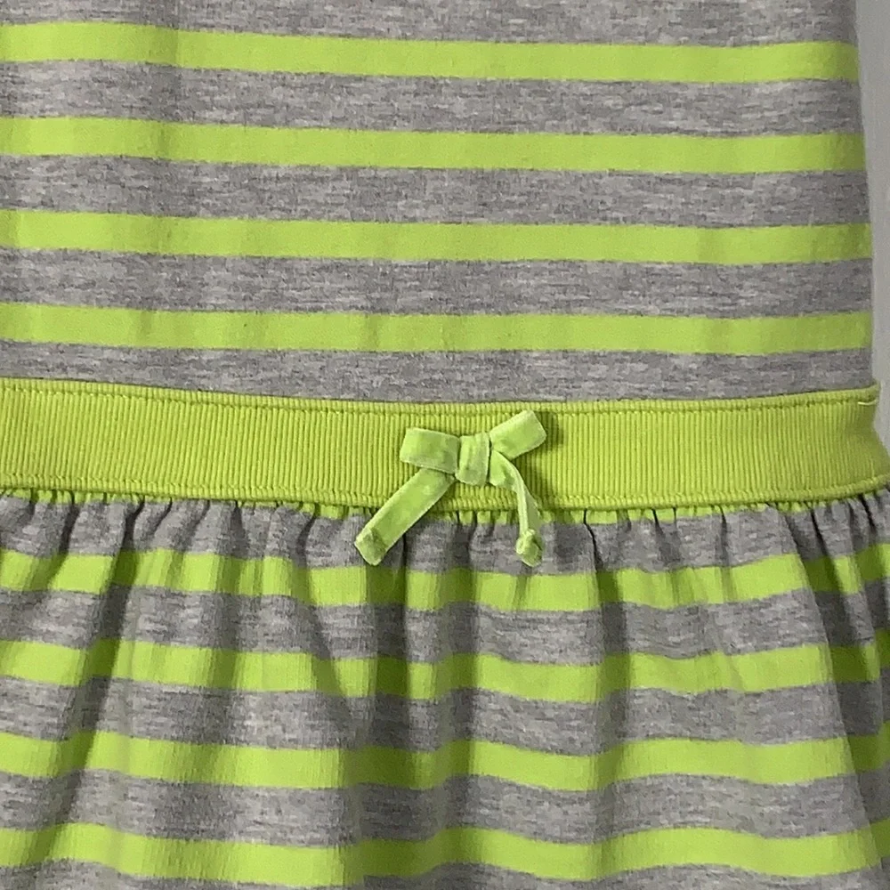 Gap 5 Girls Gray & Neon Green Knit Dress EUC